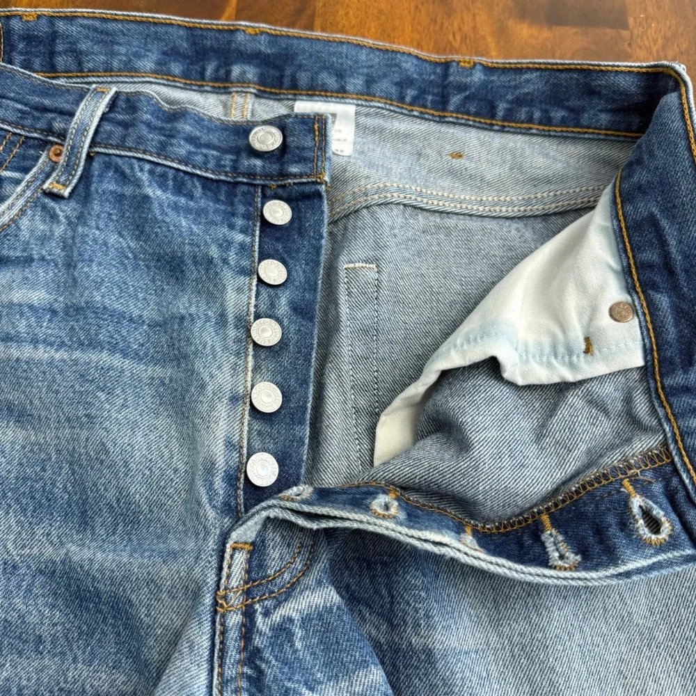Levis 501XX Mens Vintage 38x32 (36x29) Blue Straight Leg Jeans‎ Y2K Button Fly